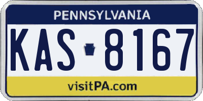 PA license plate KAS8167