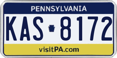 PA license plate KAS8172