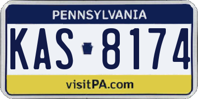 PA license plate KAS8174