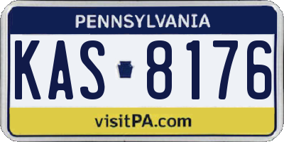 PA license plate KAS8176