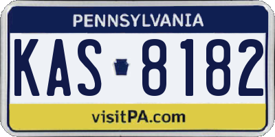 PA license plate KAS8182