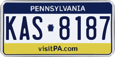 PA license plate KAS8187
