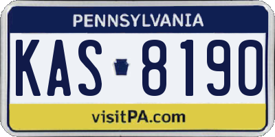PA license plate KAS8190