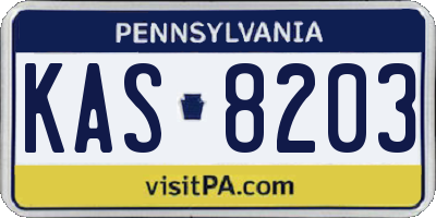 PA license plate KAS8203