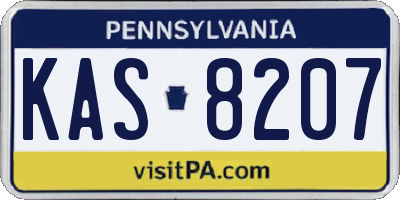 PA license plate KAS8207
