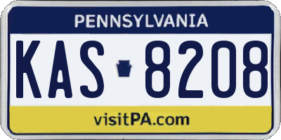 PA license plate KAS8208