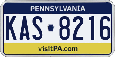 PA license plate KAS8216