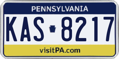 PA license plate KAS8217