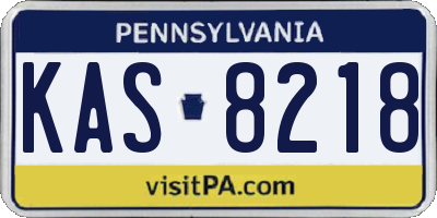 PA license plate KAS8218