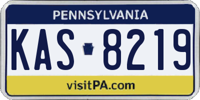 PA license plate KAS8219