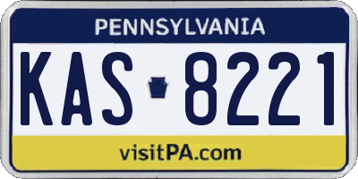 PA license plate KAS8221