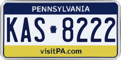 PA license plate KAS8222