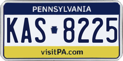 PA license plate KAS8225