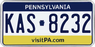 PA license plate KAS8232