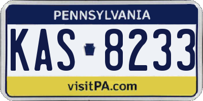 PA license plate KAS8233
