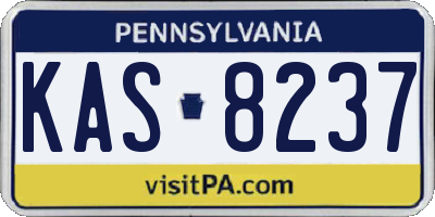 PA license plate KAS8237