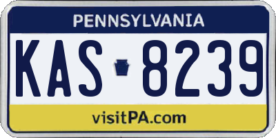 PA license plate KAS8239