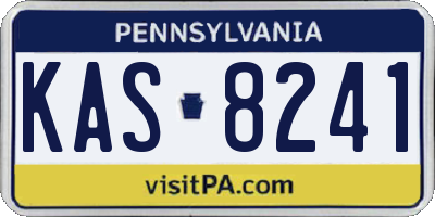 PA license plate KAS8241