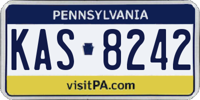 PA license plate KAS8242
