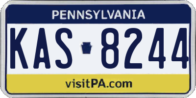 PA license plate KAS8244