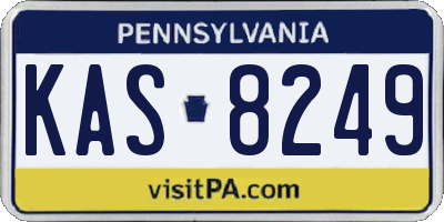 PA license plate KAS8249