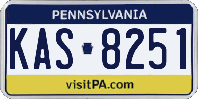 PA license plate KAS8251