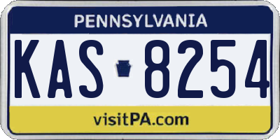 PA license plate KAS8254
