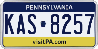 PA license plate KAS8257