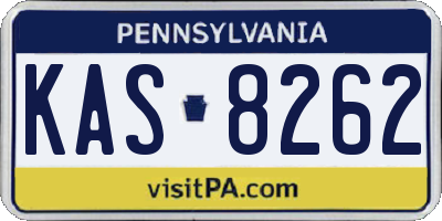 PA license plate KAS8262