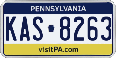 PA license plate KAS8263