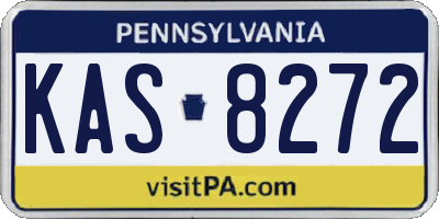 PA license plate KAS8272