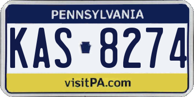 PA license plate KAS8274