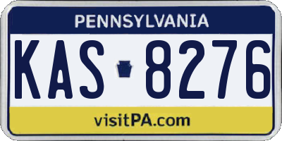 PA license plate KAS8276
