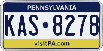 PA license plate KAS8278