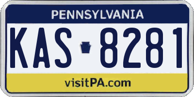 PA license plate KAS8281