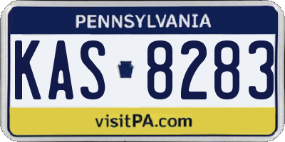 PA license plate KAS8283