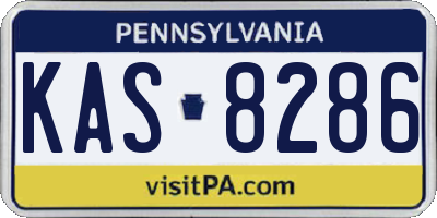 PA license plate KAS8286