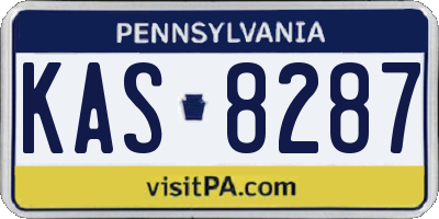 PA license plate KAS8287
