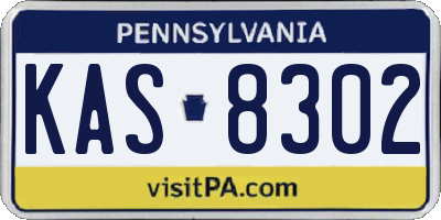 PA license plate KAS8302