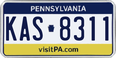 PA license plate KAS8311