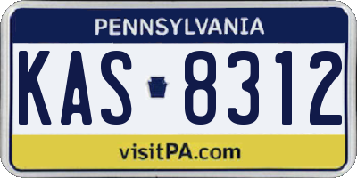 PA license plate KAS8312
