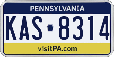 PA license plate KAS8314