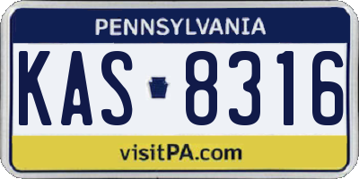 PA license plate KAS8316