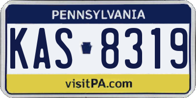 PA license plate KAS8319