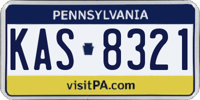 PA license plate KAS8321