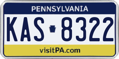 PA license plate KAS8322