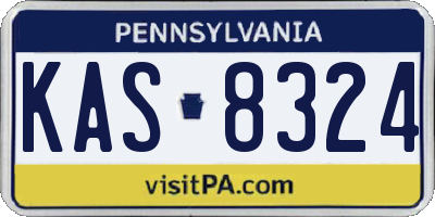 PA license plate KAS8324