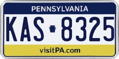 PA license plate KAS8325