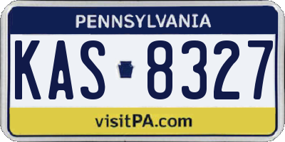 PA license plate KAS8327