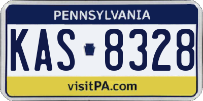 PA license plate KAS8328
